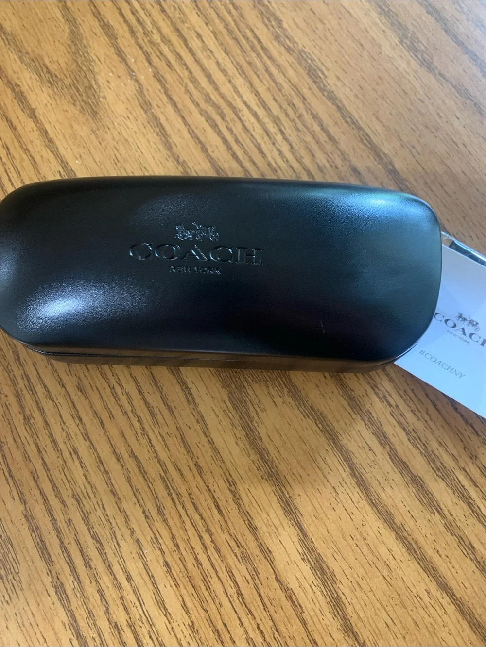 Coach Black Embossed Logo Eyeglass Case